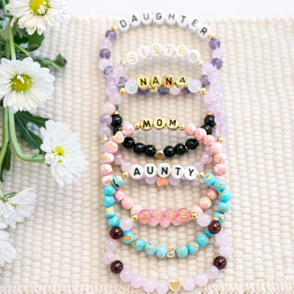 NANA Rose Quartz White Jade Crystal Bracelet 6mm Beads Jewelry Gift Ready - Picture 3 of 11